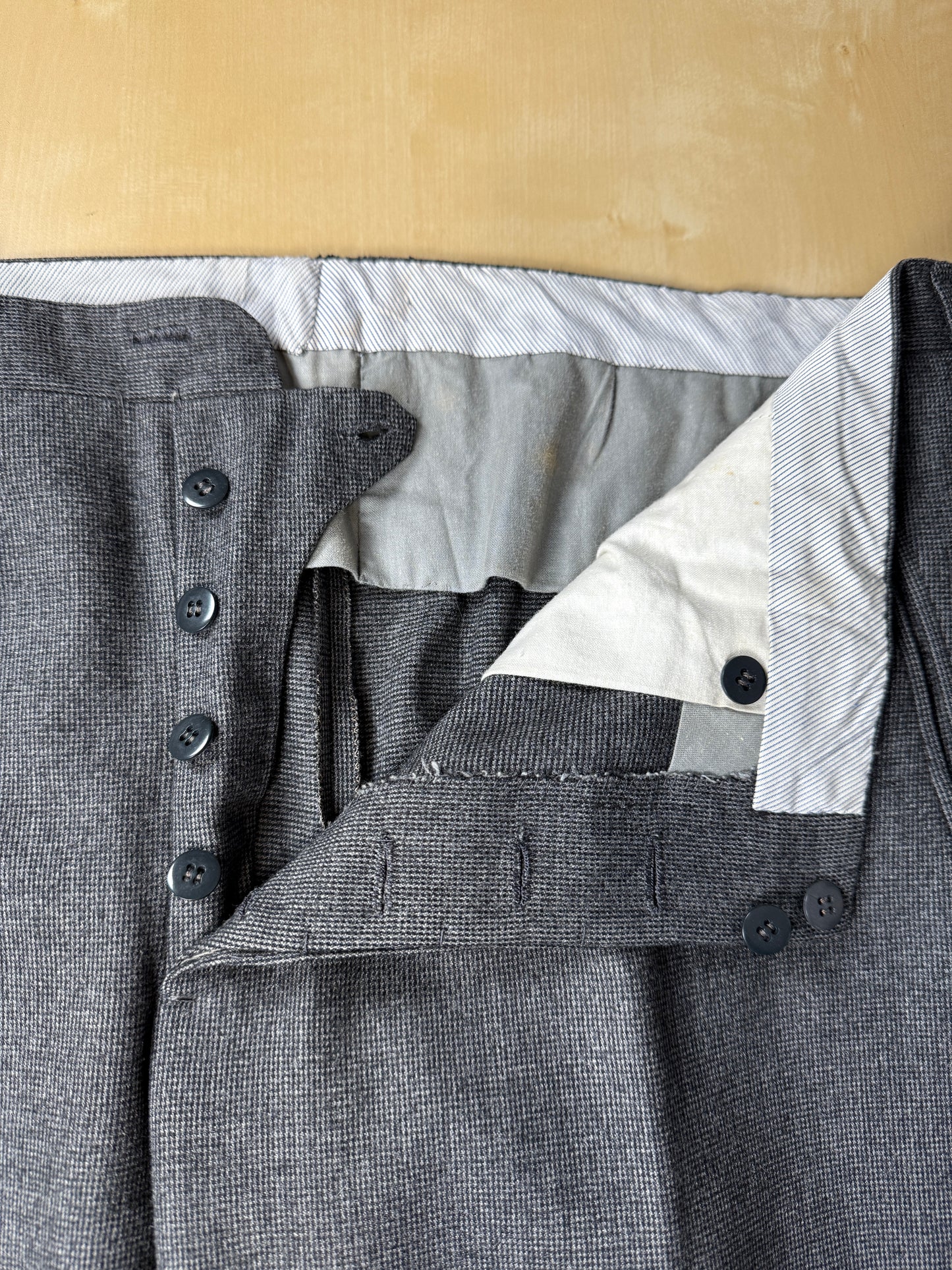 Completo sartoriale flanella grigia anni ‘60/‘70 - tg. 50