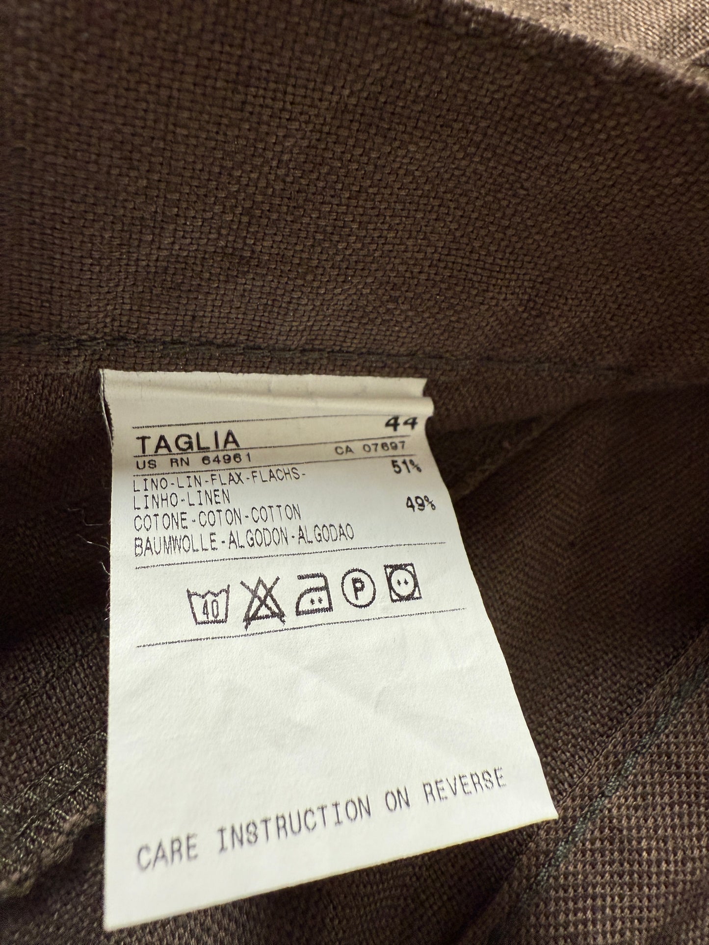 Pantalone svasato Benetton primi anni 2000 cotone e lino (nuovo) - tg. 44