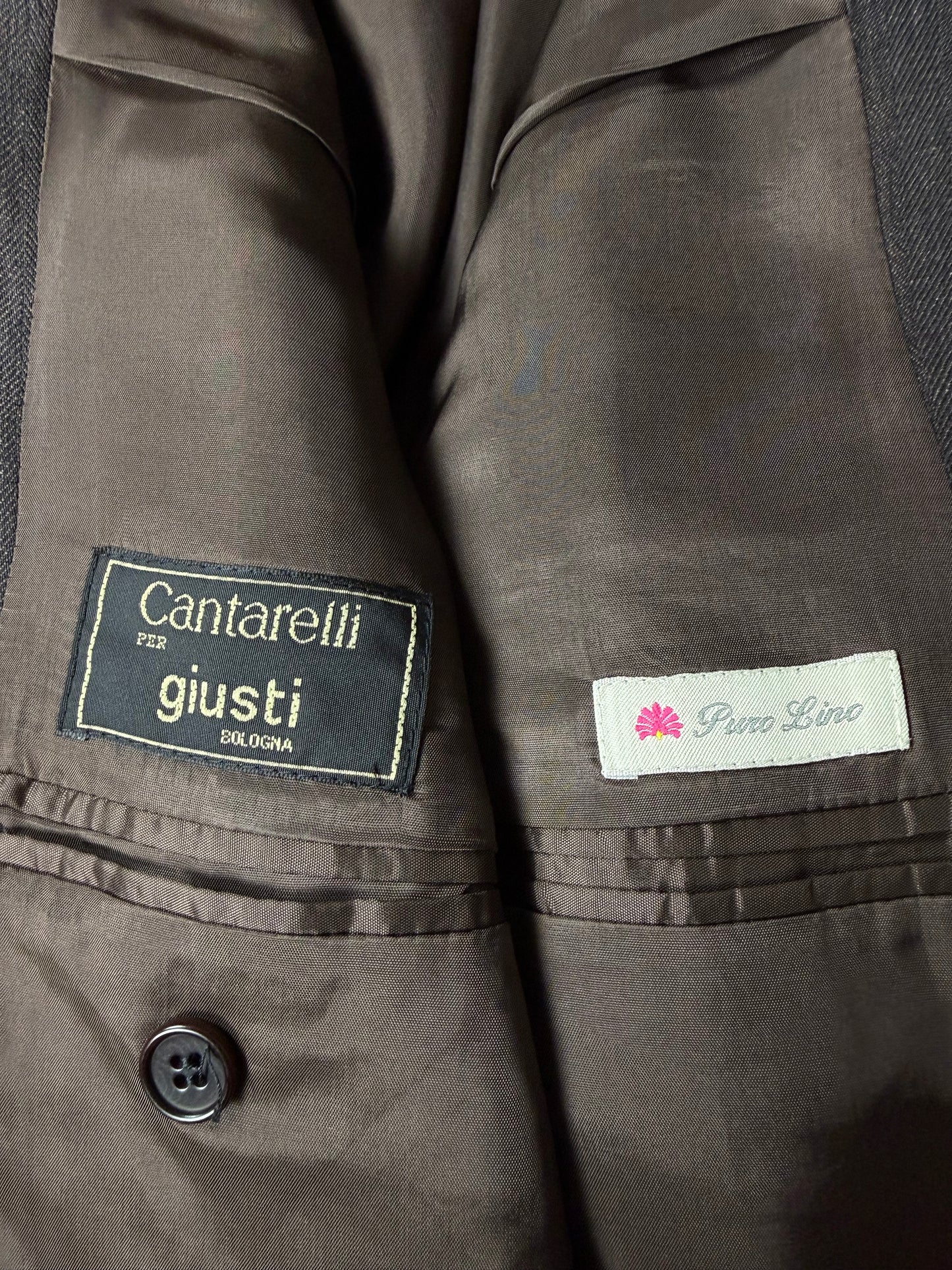 Giacca Cantarelli puro lino marrone herringbone - tg. 50