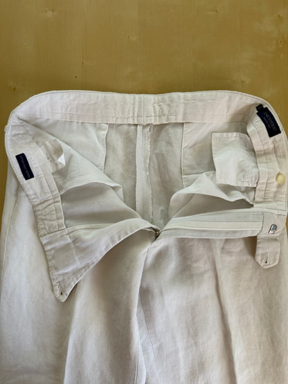 Pantaloni Incotex bianchi 100% lino - tg. 50
