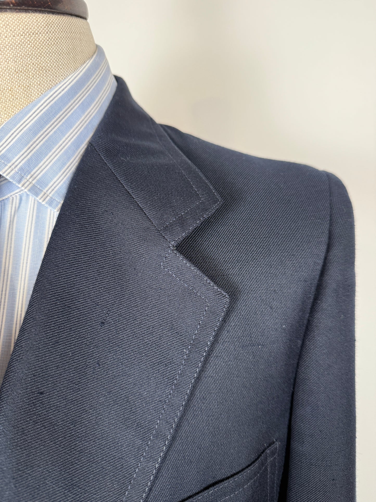 Giacca blu anni ‘70 in pura seta - tg. 46/48