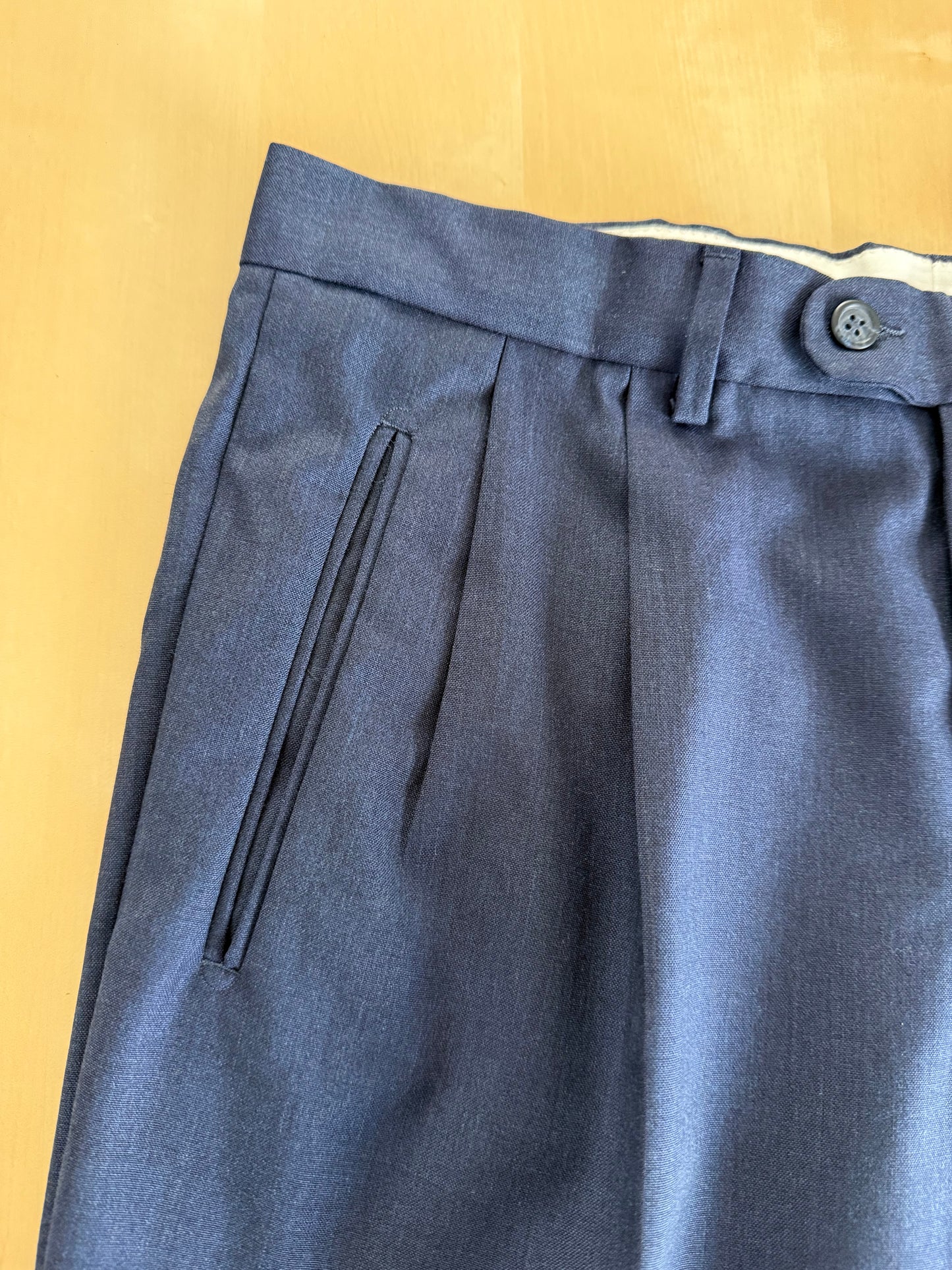 Pantaloni fresco lana blu anni '80 - tg. 48/50