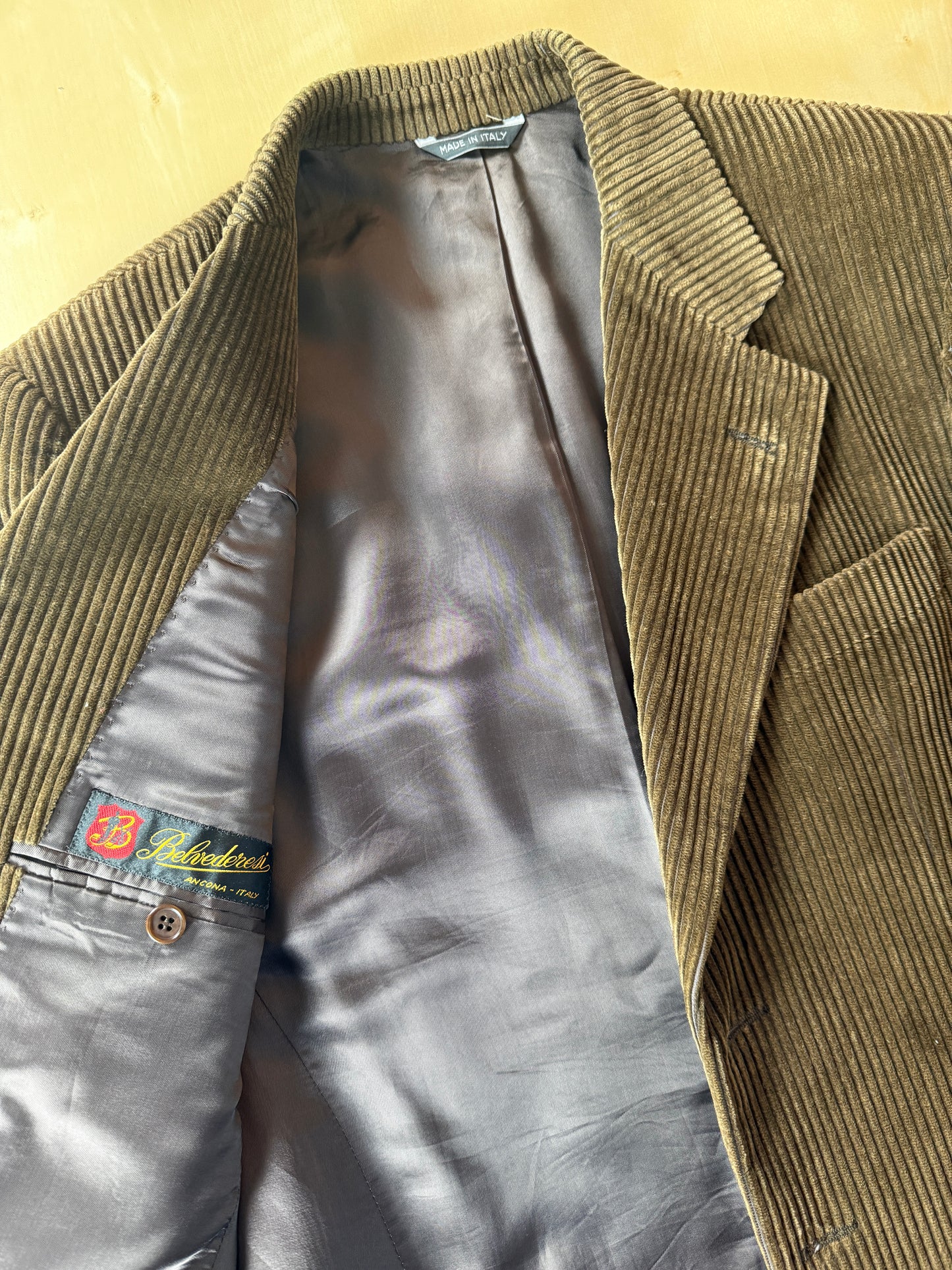 Giacca anni ‘80 in velluto a coste verde-marrone - tg. 48