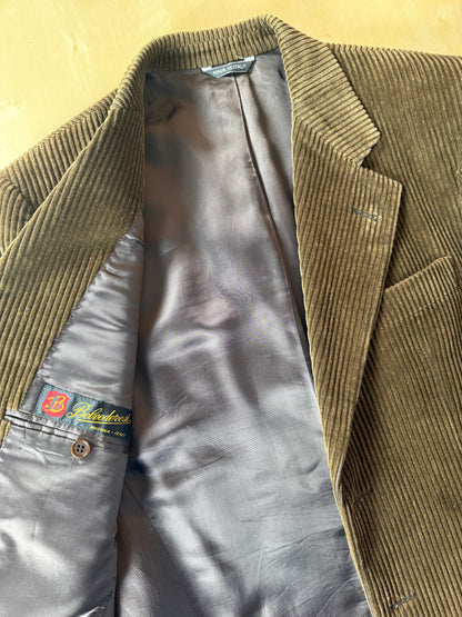 Giacca anni ‘80 in velluto a coste verde-marrone - tg. 48