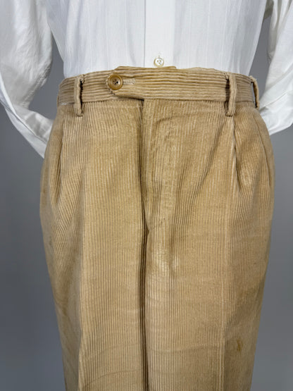 Pantaloni De Paz velluto a coste beige chiaro - tg. 50