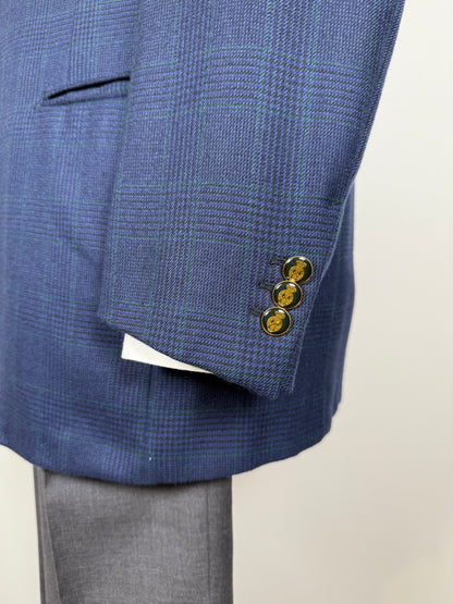 Blazer sartoriale 100% cashmere principe di Galles tessuto Loro Piana - tg. 50/52