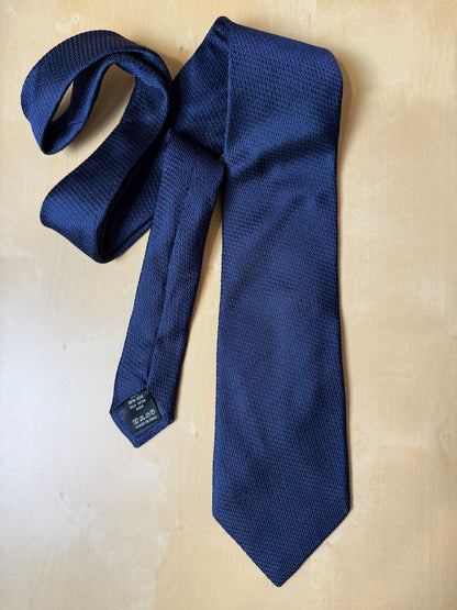 Cravatta Valentino grenadine blu tinta unita