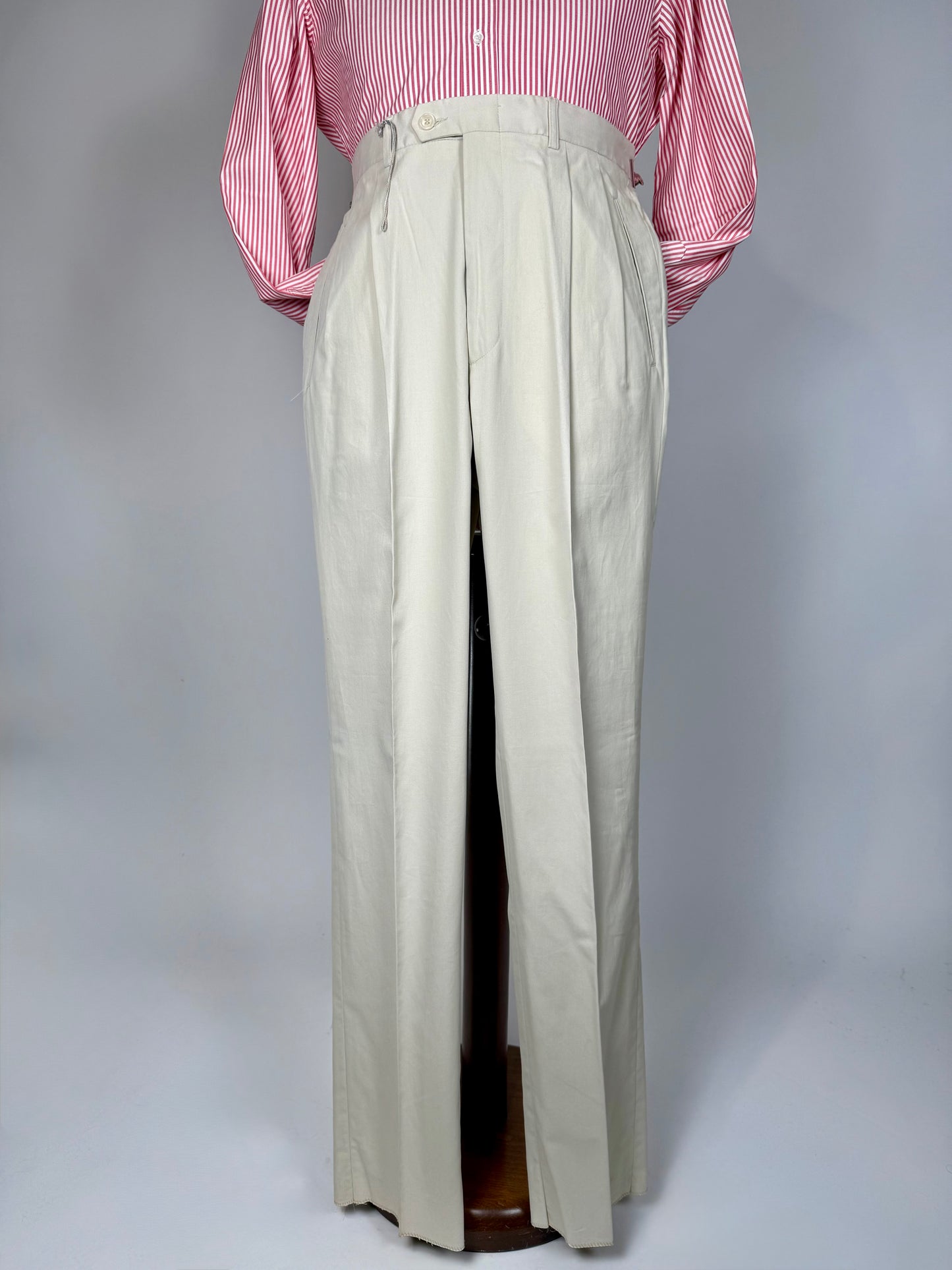Pantaloni 100% cotone panna anni ‘80 (NOS) - tg. 50