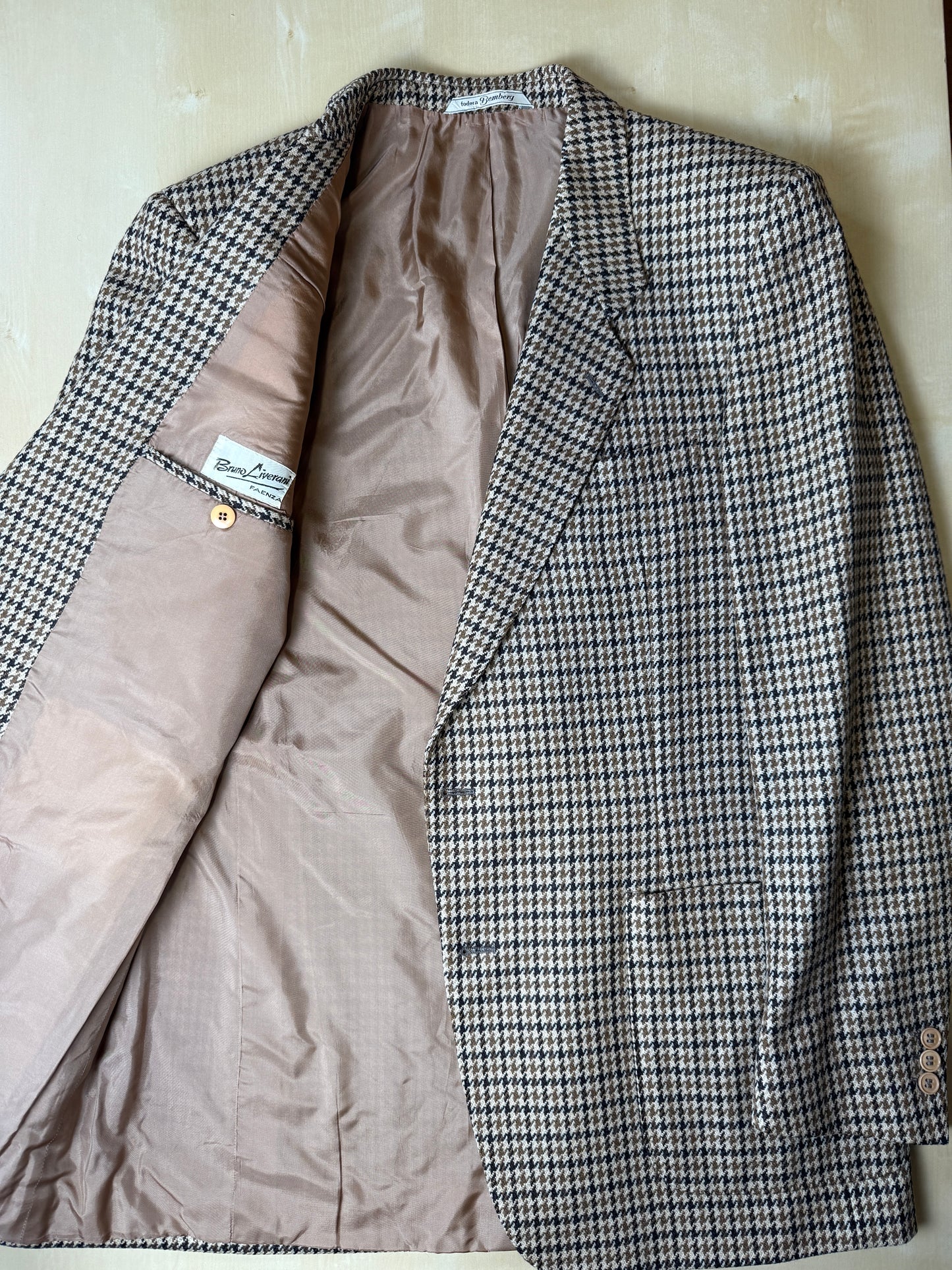 Giacca anni ‘80 in tessuto scozzese lana e cashmere pied-de-poule - tg. 48/50