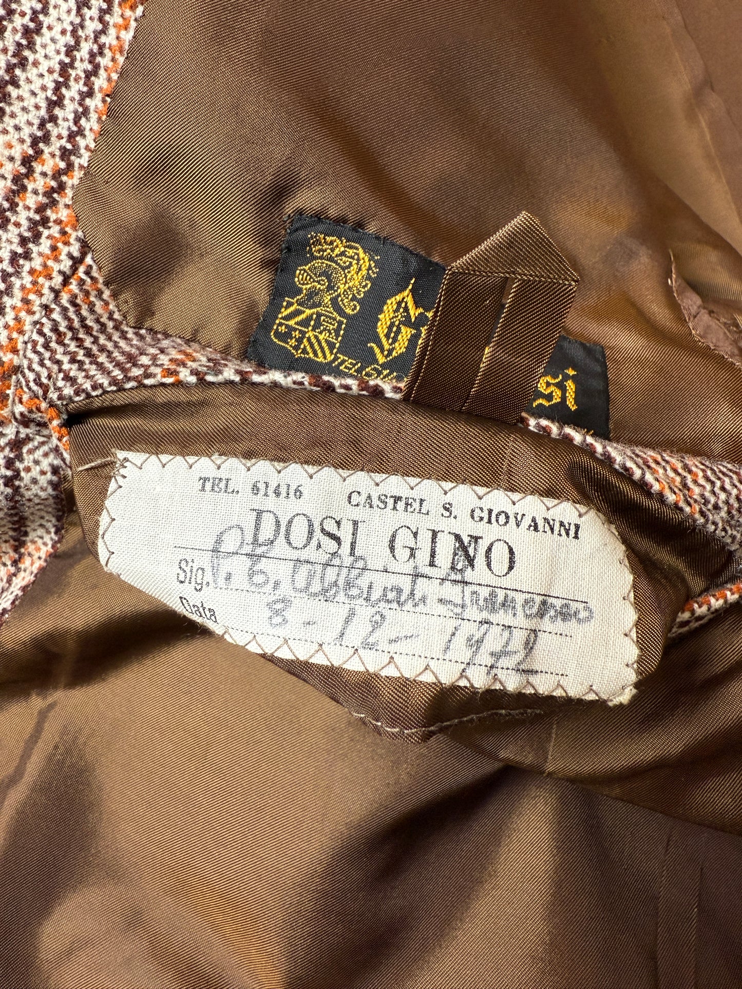 Giacca sartoriale anni ‘70 tweed principe di Galles - tg. 48 corta