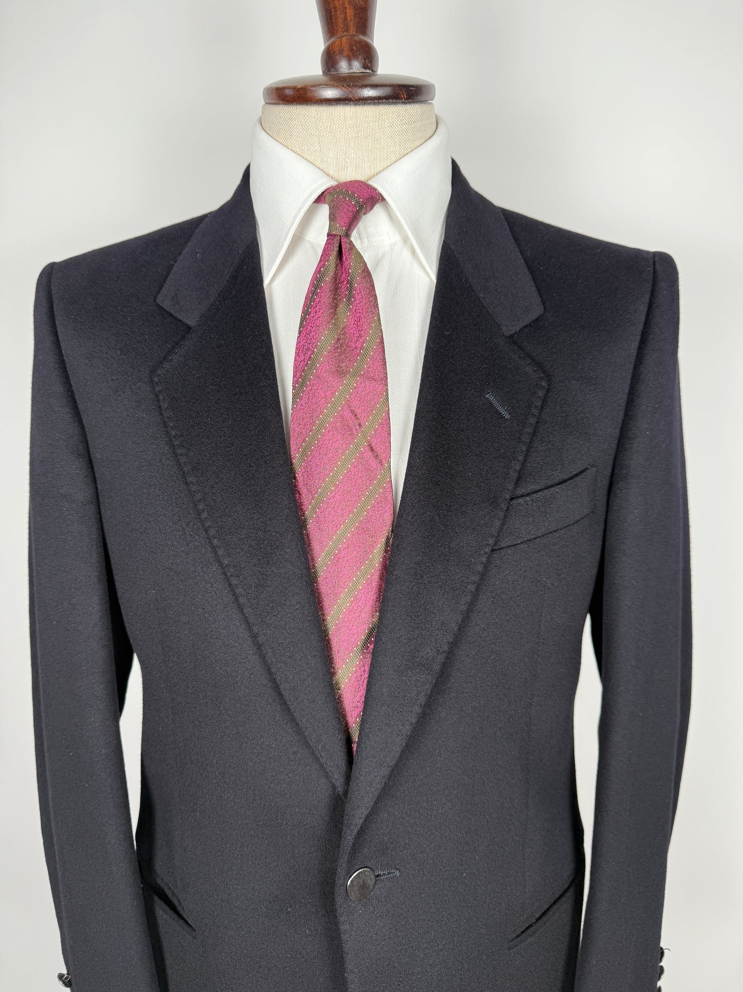 Blazer anni ‘80 in cashmere e lana blu - tg. 48