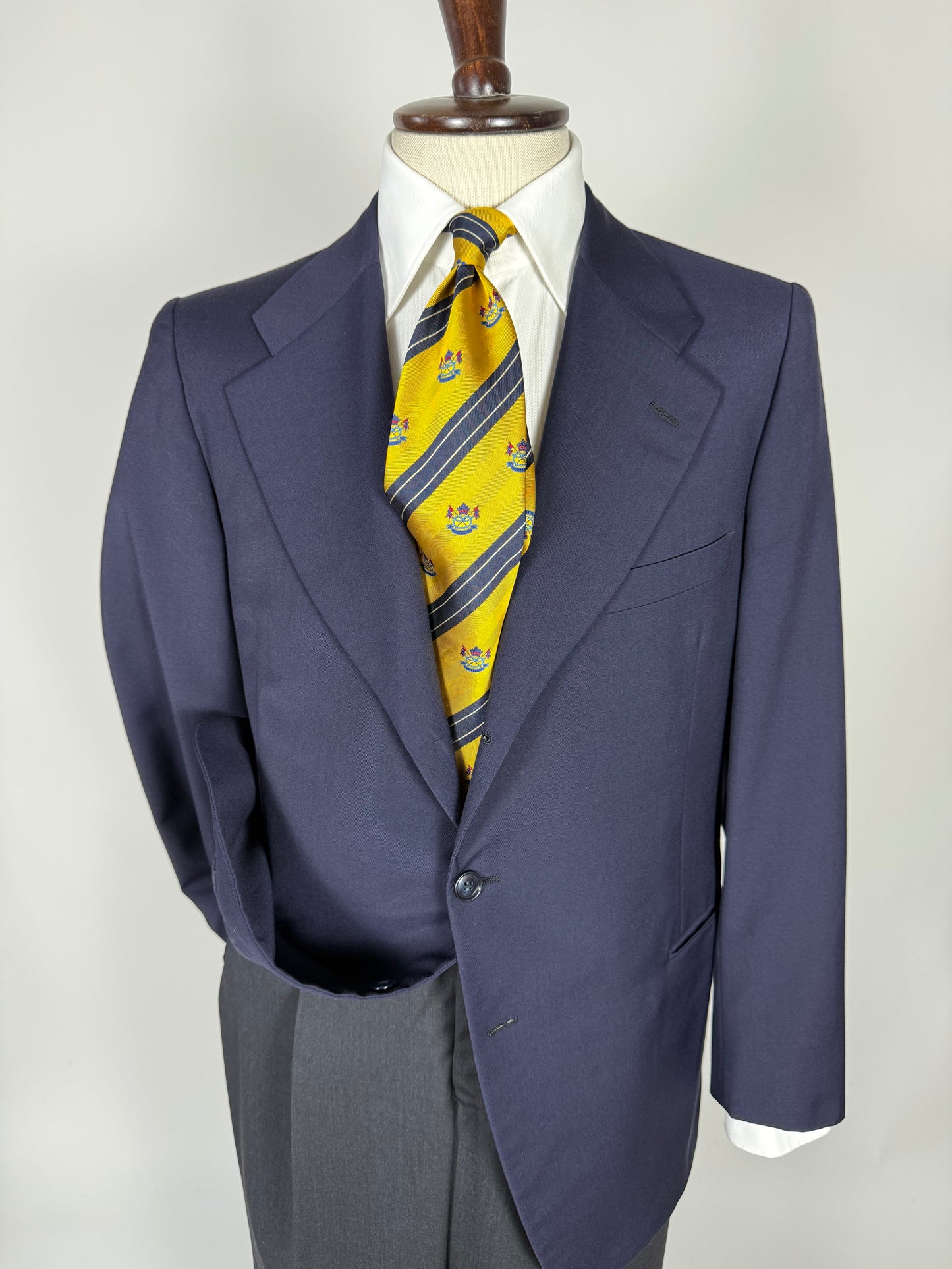 Giacca anni '60/'70 lana-terital blu - tg. 50/52