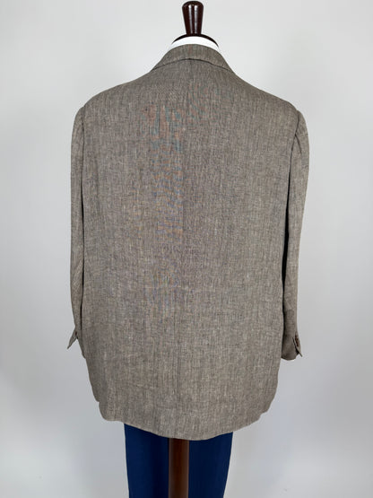 Giacca sartoriale in puro lino herringbone - tg. 60/62