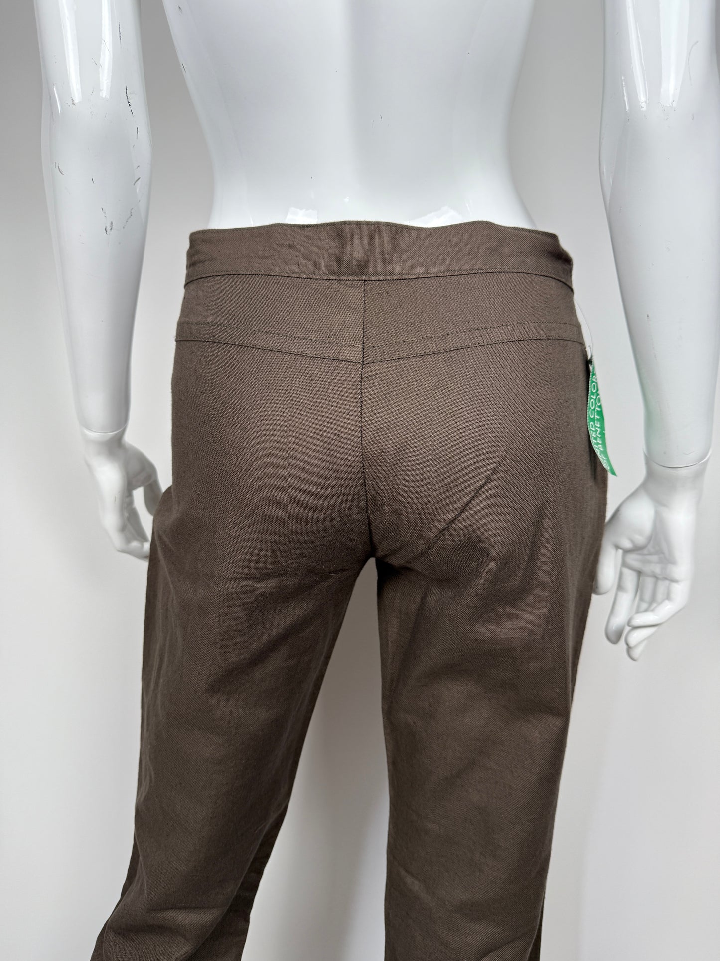 Pantalone svasato Benetton primi anni 2000 cotone e lino (nuovo) - tg. 44