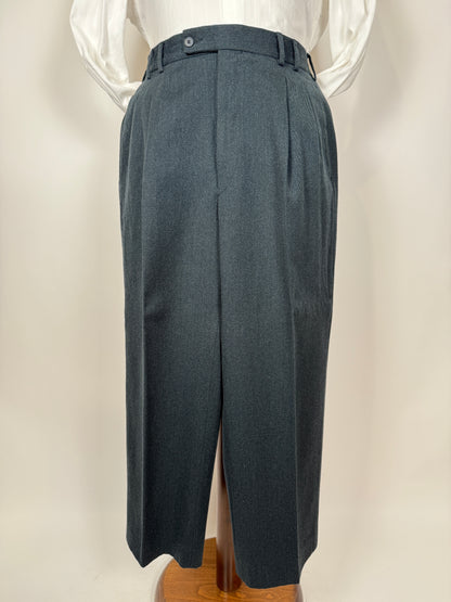 Pantaloni anni ‘80 flanella verde pino - tg. 52/54