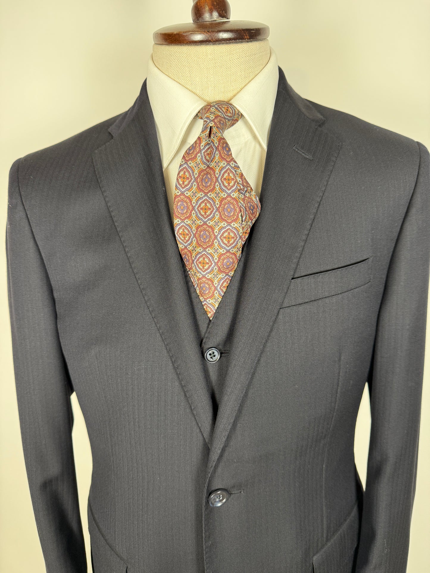 Giacca + panciotto Corneliani lana pettinata blu - tg. 50