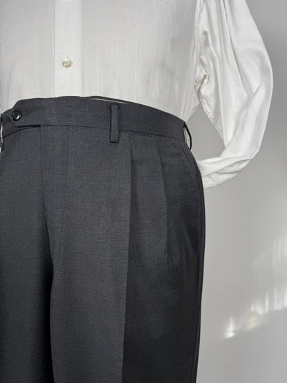 Pantaloni flanella pettinata grigio tess. Loro Piana Tasmania - tg. 54