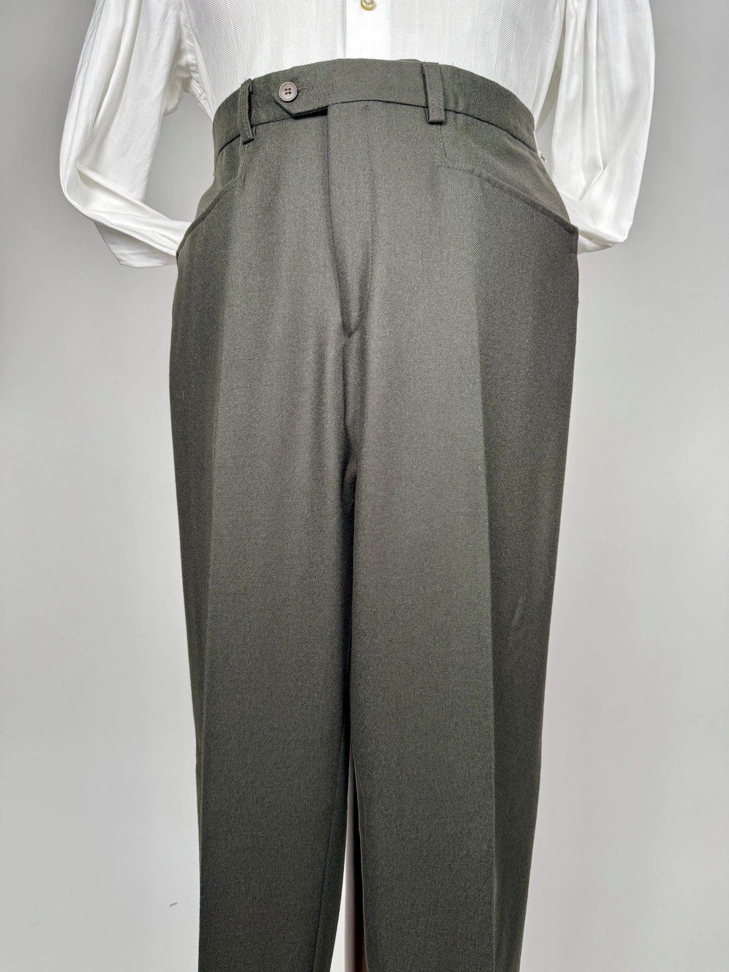 Pantaloni flanella verde/cachi anni ‘90 (NOS) - tg. 50
