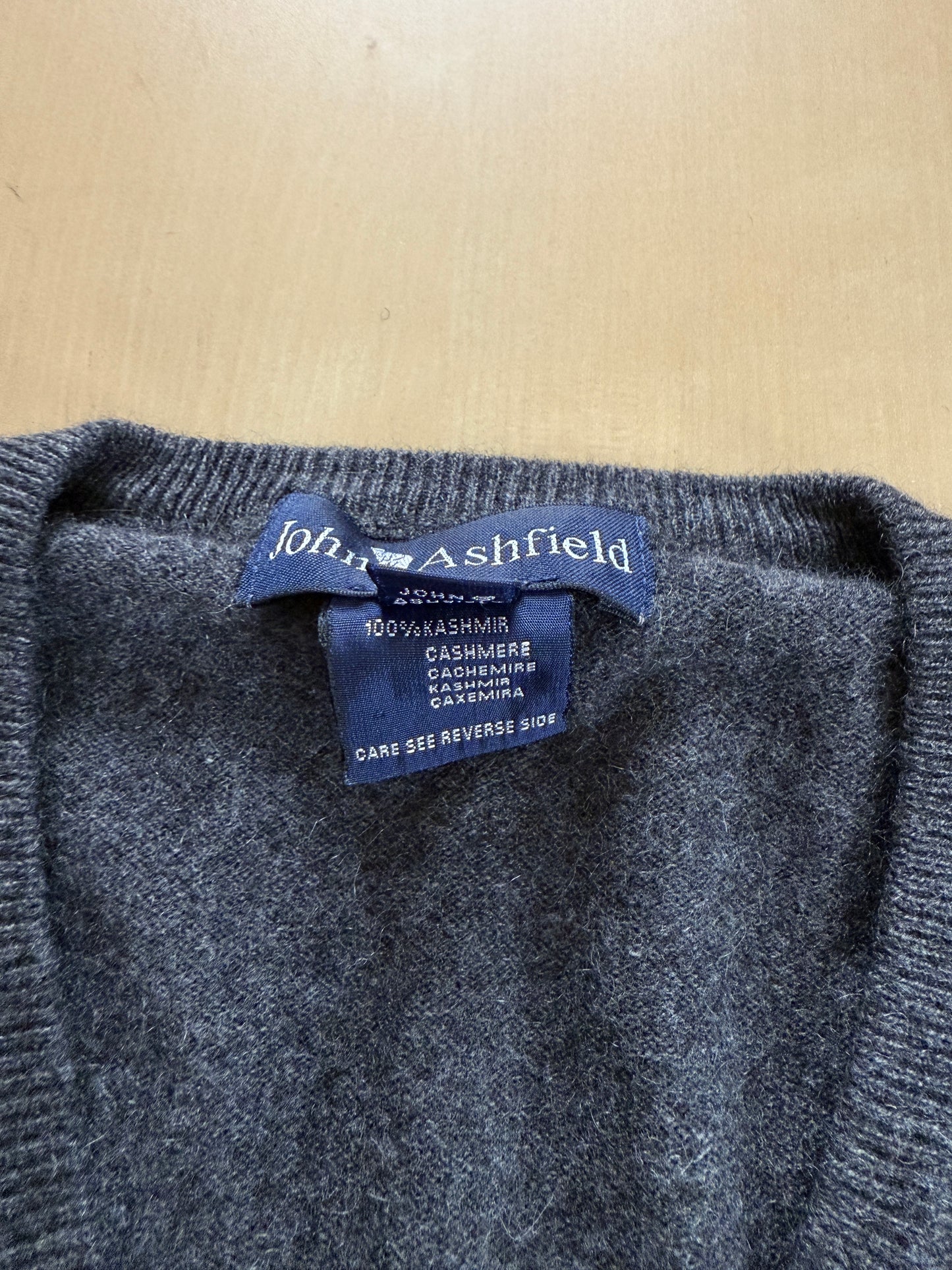 Pullover 100% cashmere grigio rombi - M