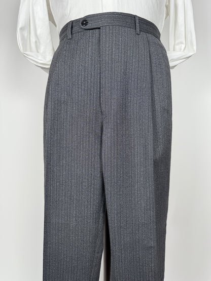 Pantaloni lana pettinata grigio gessato (NOS) - tg. 52