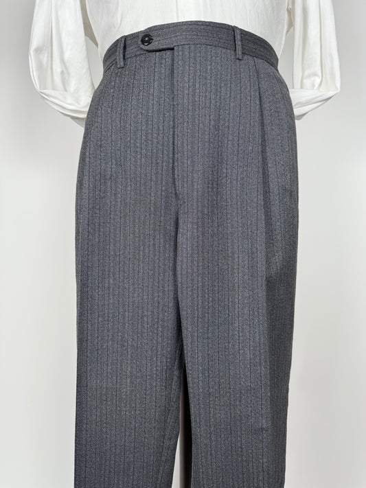 Pantaloni lana pettinata grigio gessato (NOS) - tg. 52