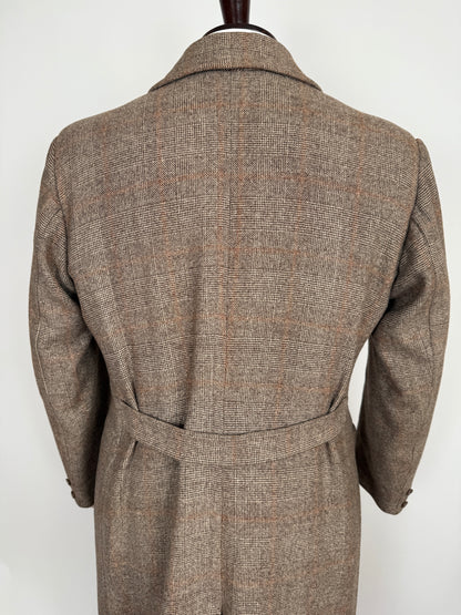 Cappotto doppiopetto sartoriale anni ‘50/‘60 glen check tabacco - tg. 44-46
