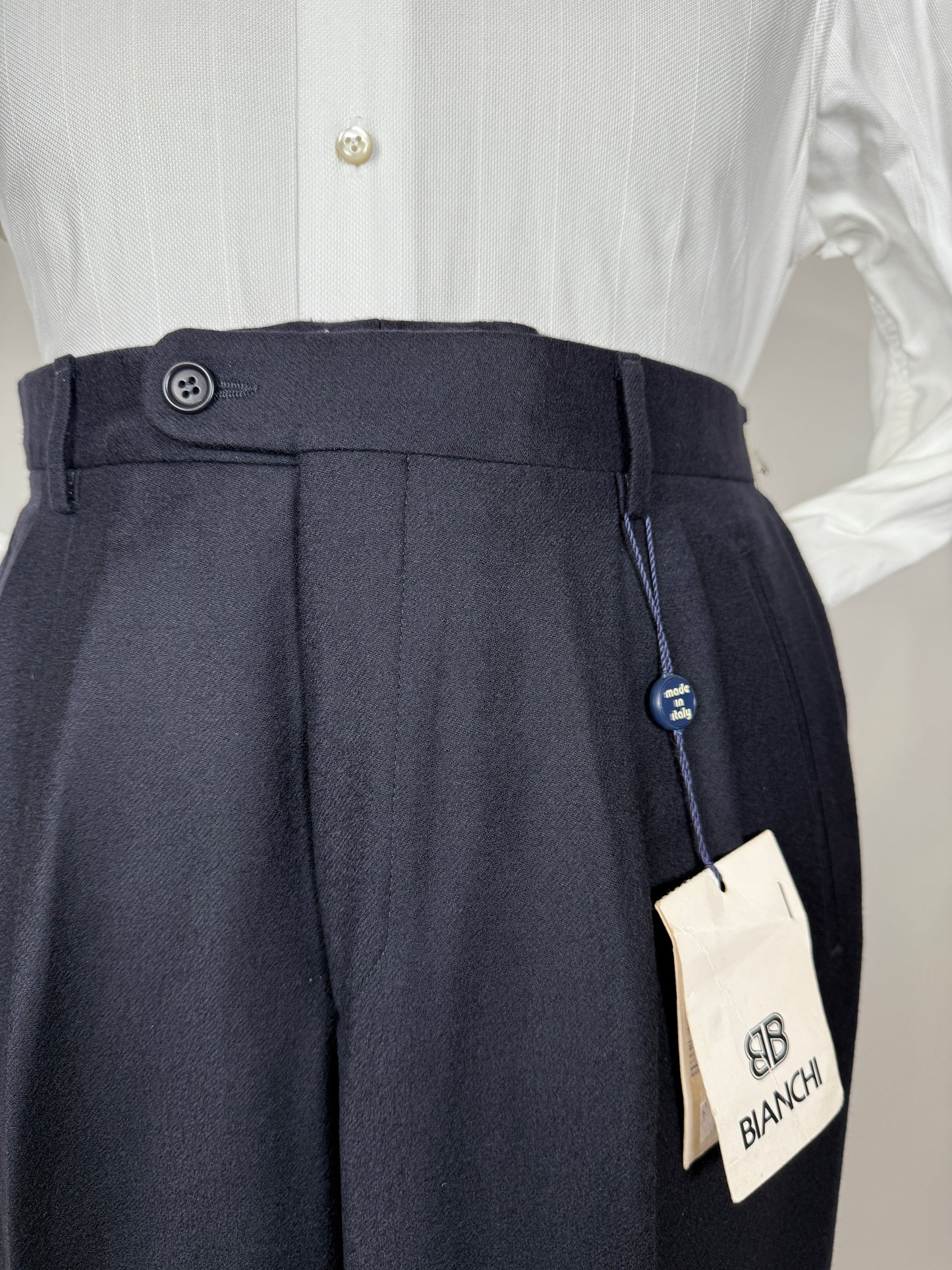 Pantaloni anni ‘80 flanella blu notte (NOS) - tg. 48/50