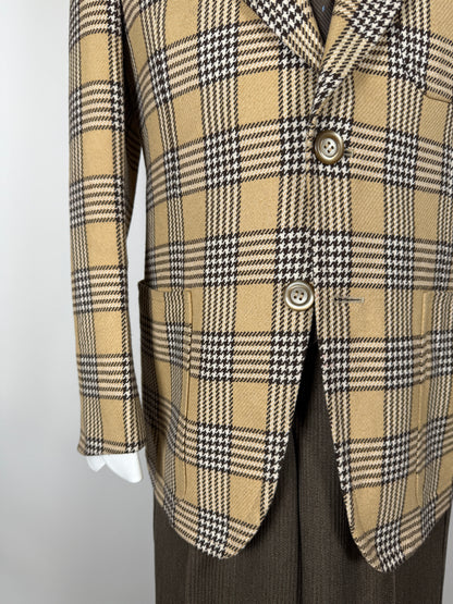 Giacca anni ‘70 beige a quadri - tg. 44/46