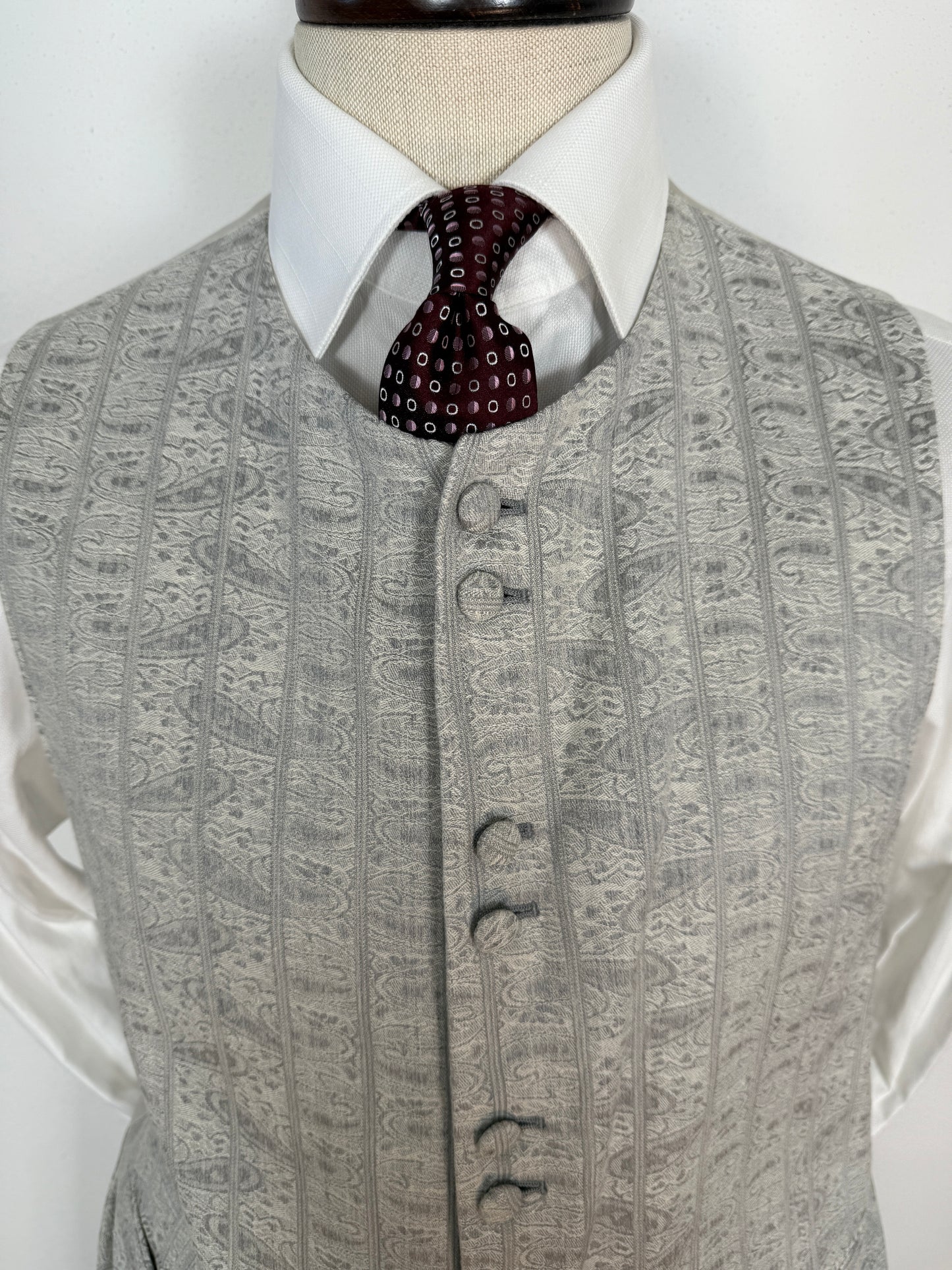 Panciotto damascato con pantalone abbinato in seta e lino - tg. 54