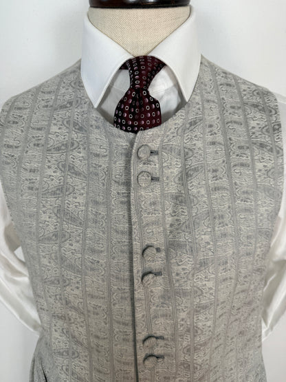 Panciotto damascato con pantalone abbinato in seta e lino - tg. 54