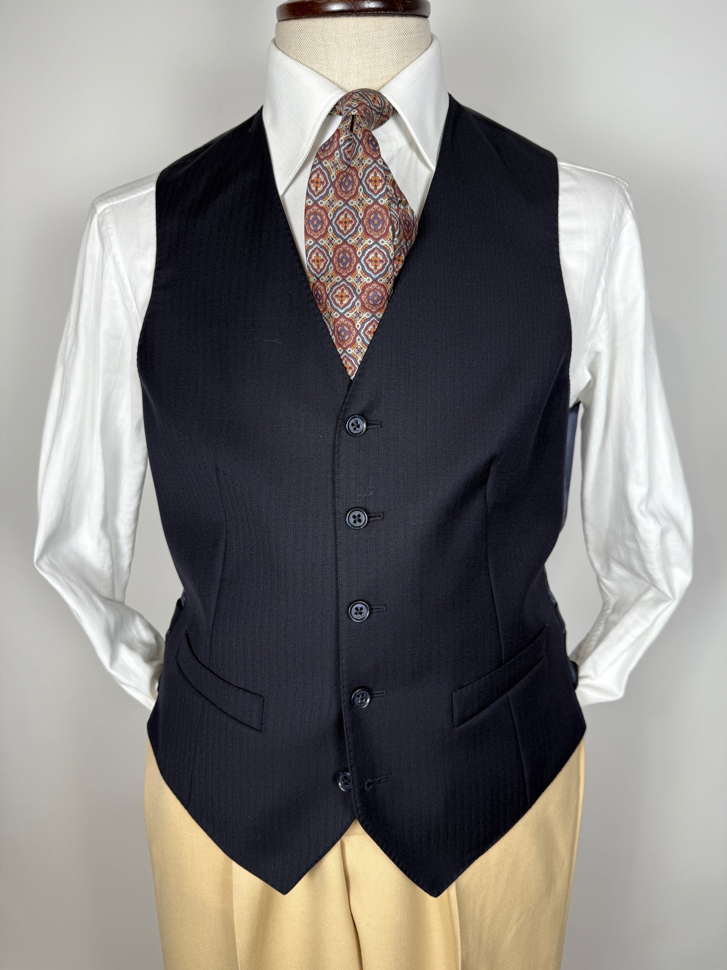 Giacca + panciotto Corneliani lana pettinata blu - tg. 50