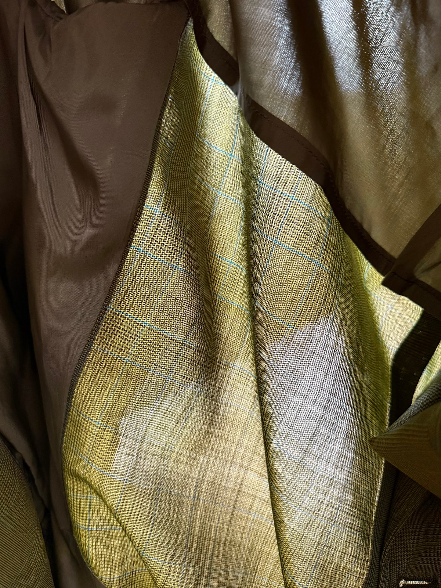 Giacca De Paz fresco lana verde glen check - tg. 52