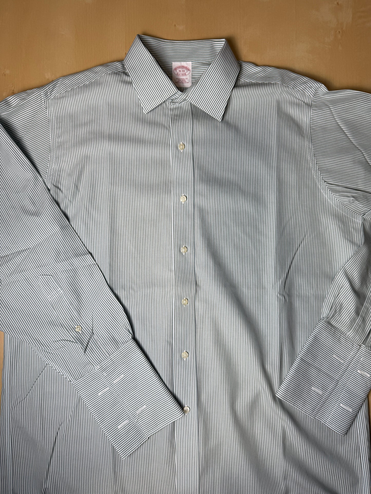 Camicia Brooks Brothers a righe con polsini da gemelli - tg. L collo 16 (42)