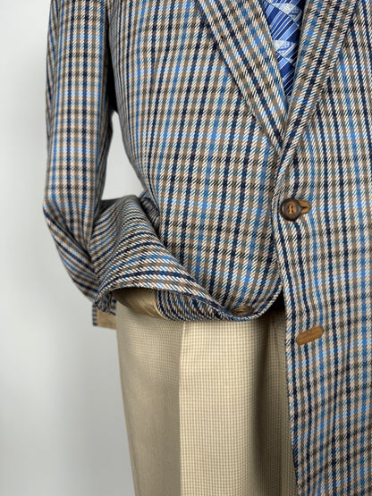 Giacca Daks check quadri blu made in UK - tg. 54/56