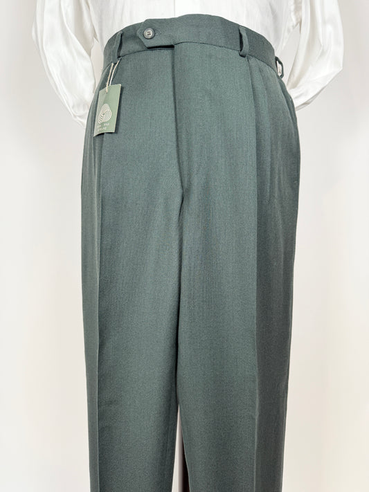 Pantalone anni ‘80 in flanella verde pino (NOS) - tg. 50