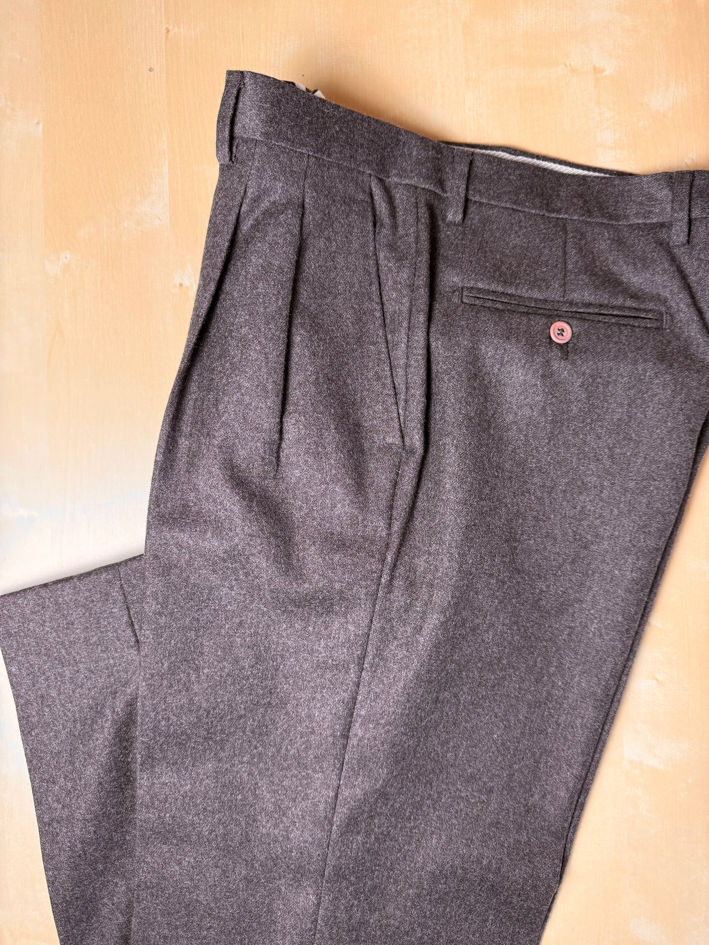Pantaloni anni ‘80 in flanella marrone - tg. 50