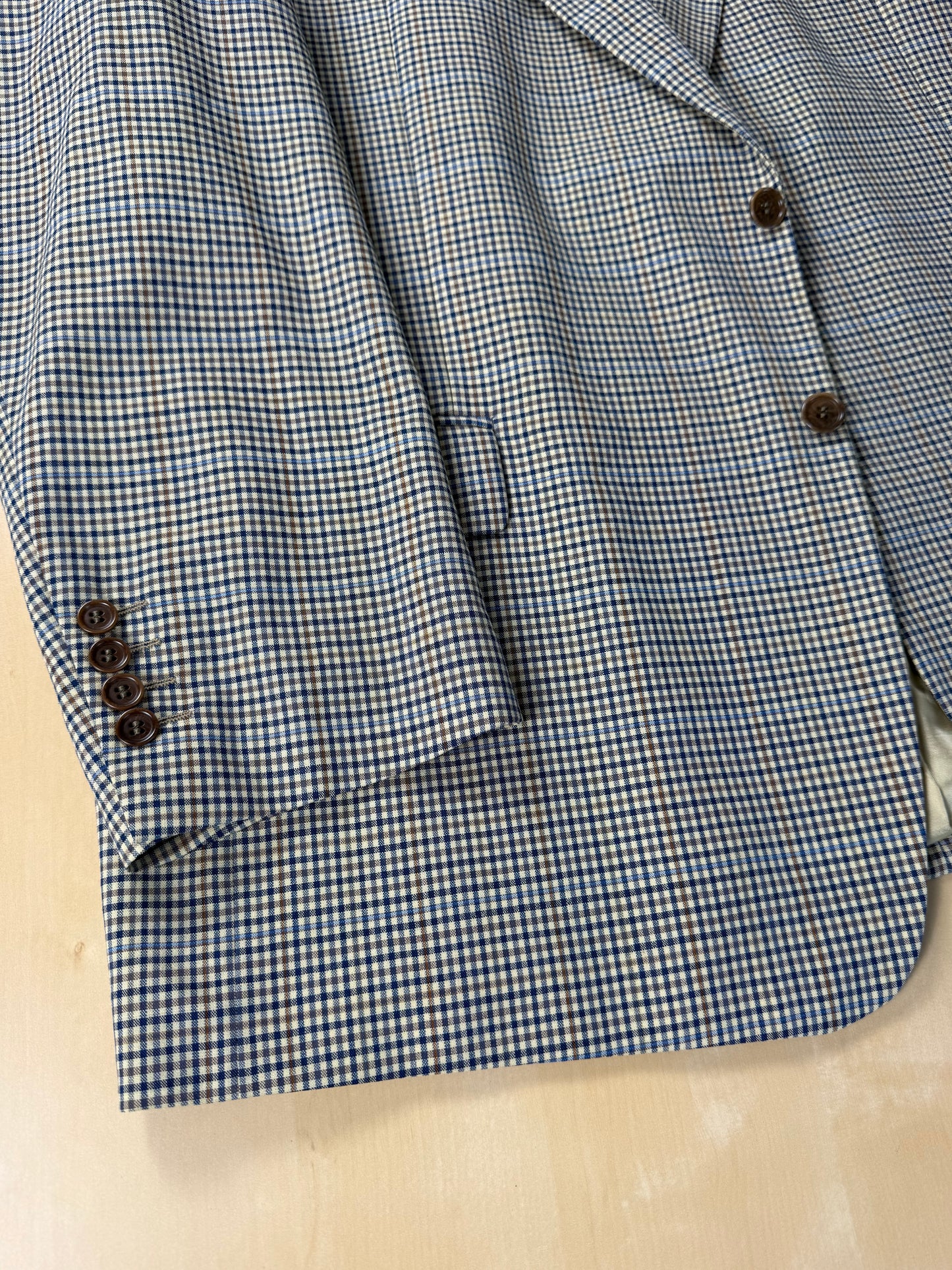 Giacca anni '80 fresco lana check - tg. 58/60 lunga