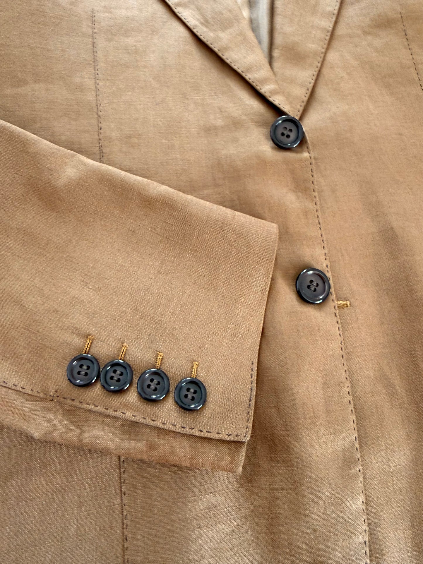 Giacca sartoriale in lino irlandese color tabacco - tg. 48