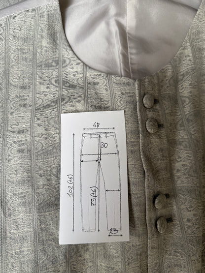 Panciotto damascato con pantalone abbinato in seta e lino - tg. 54