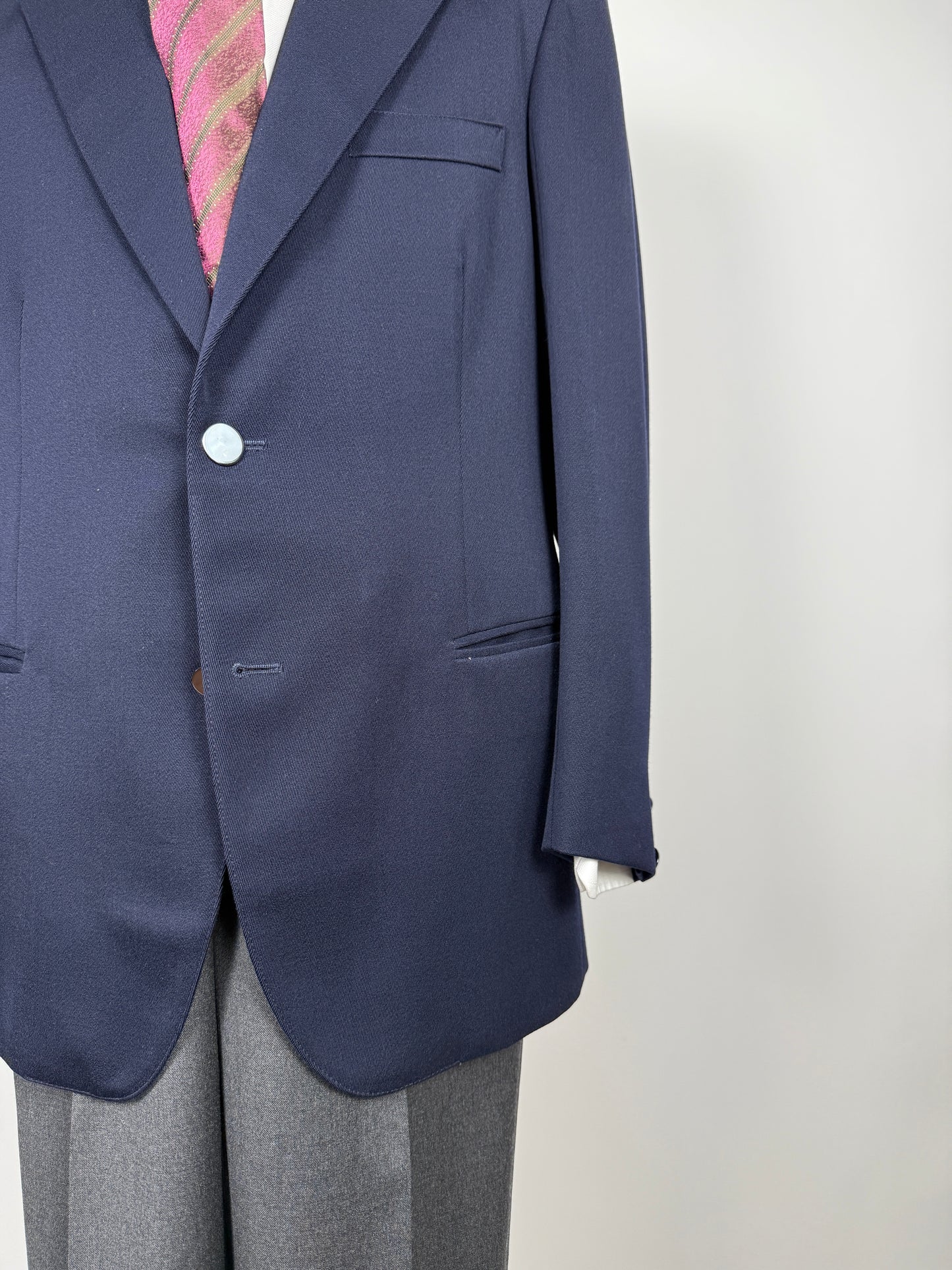 Blazer anni ‘70 in twill pettinato navy - tg. 50/52