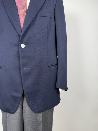 Blazer anni ‘70 in twill pettinato navy - tg. 50/52