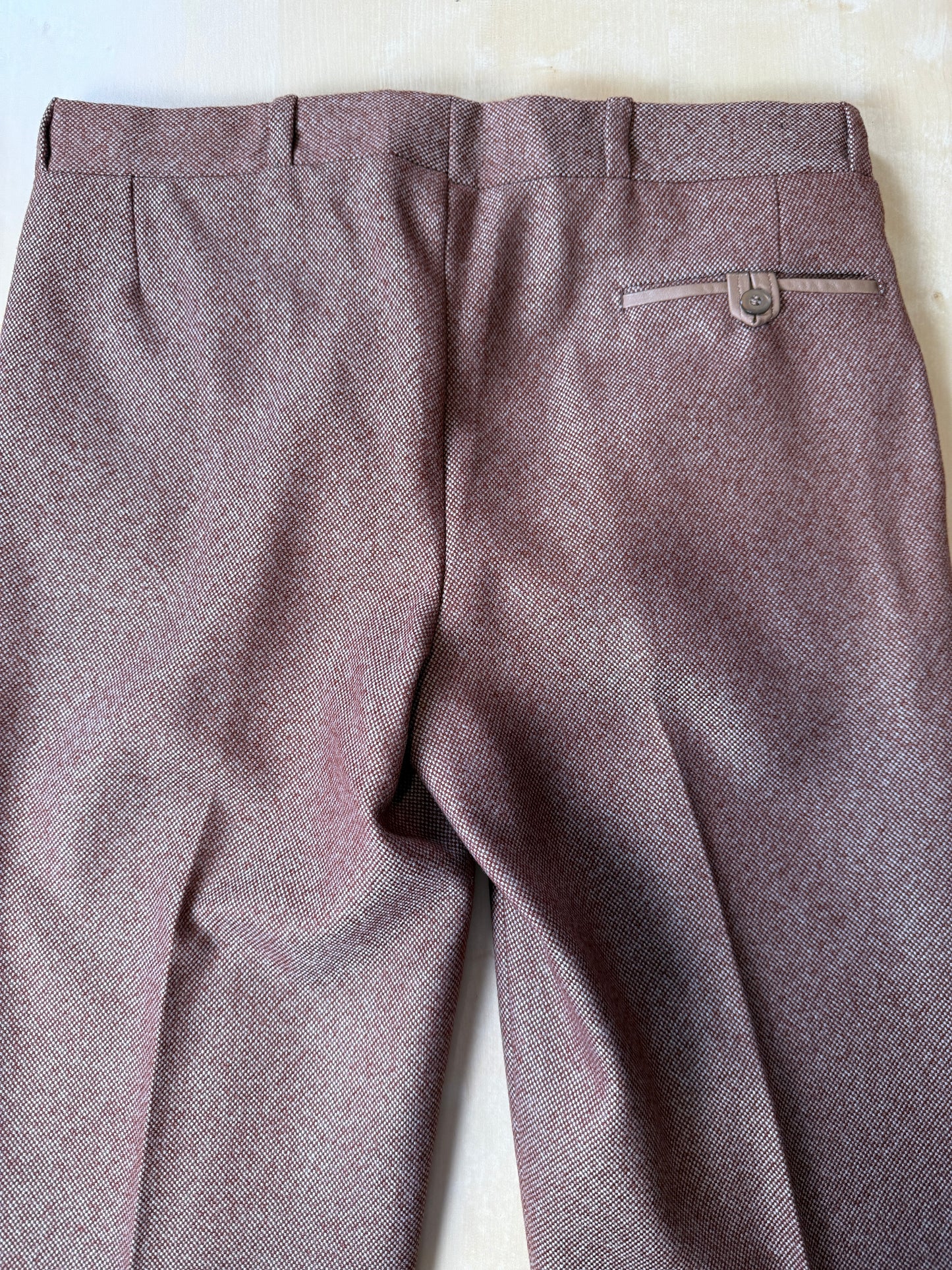 Pantalone sartoriale anni ‘70 in lana pesante rosso ruggine - tg. 44/46