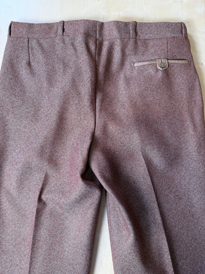 Pantalone sartoriale anni ‘70 in lana pesante rosso ruggine - tg. 44/46
