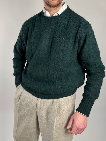 Maglione Polo Ralph Lauren in pura lana a trecce - L