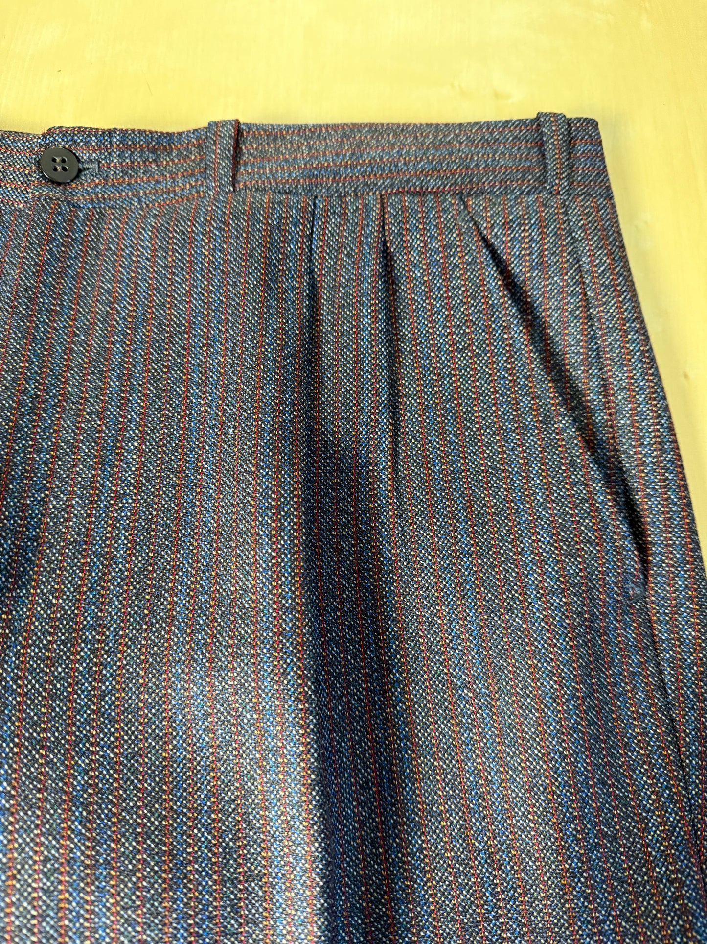 Completo sartoriale anni ‘70 rosso e blu sale-pepe - tg. 50