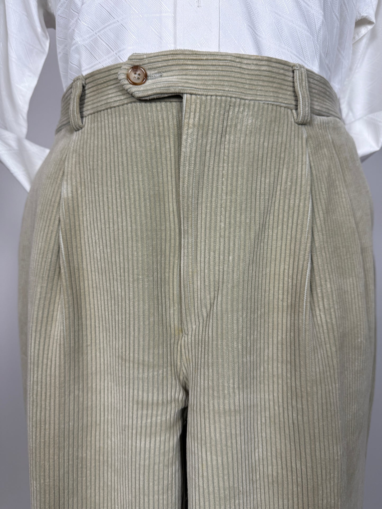 Pantaloni in velluto a coste panna/avorio - tg. 52