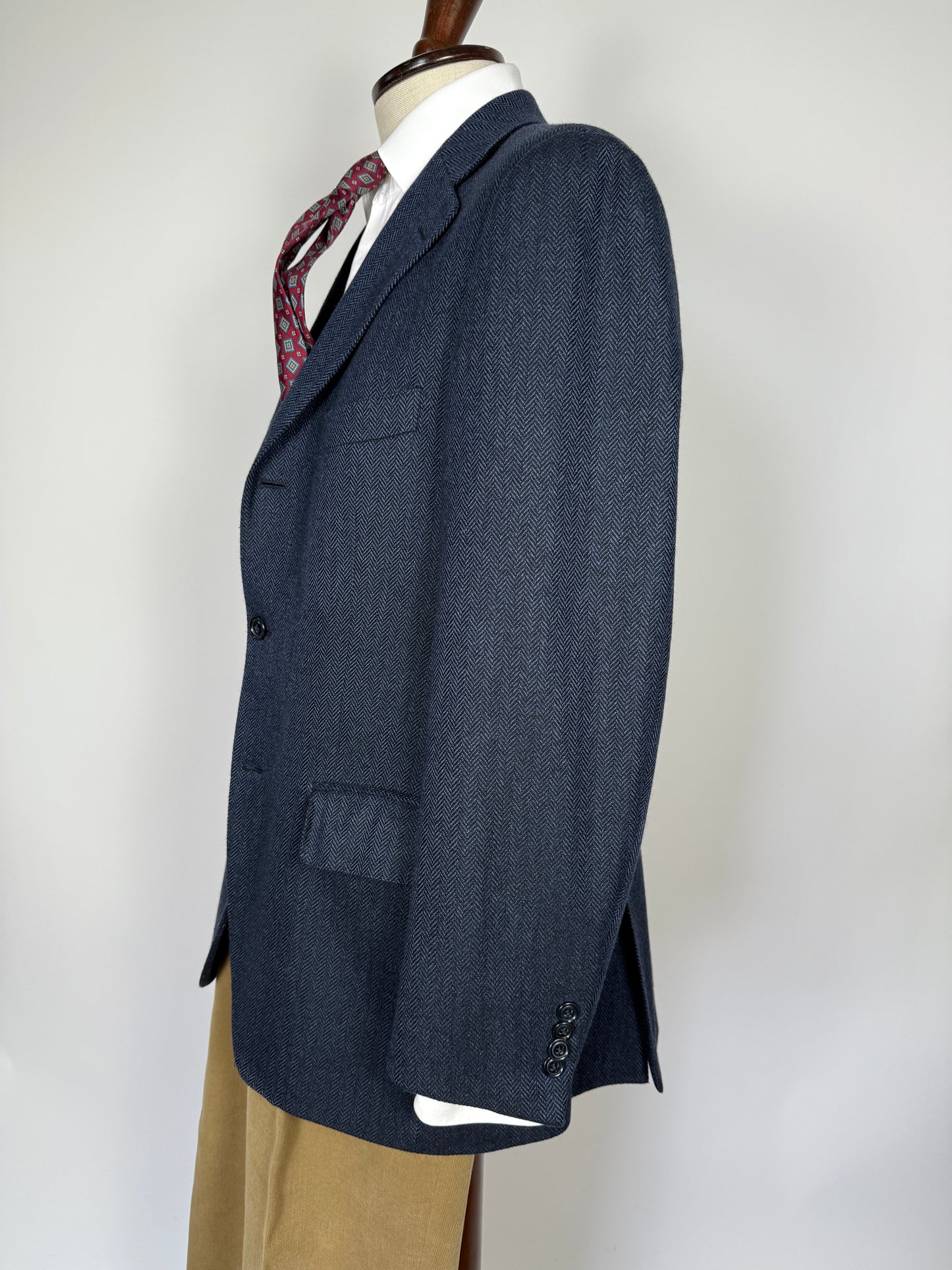 Giacca in puro cashmere spigato tessuto Loro Piana - tg. 50