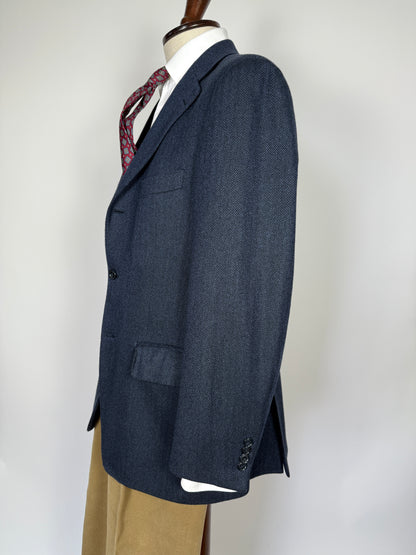 Giacca in puro cashmere spigato tessuto Loro Piana - tg. 50