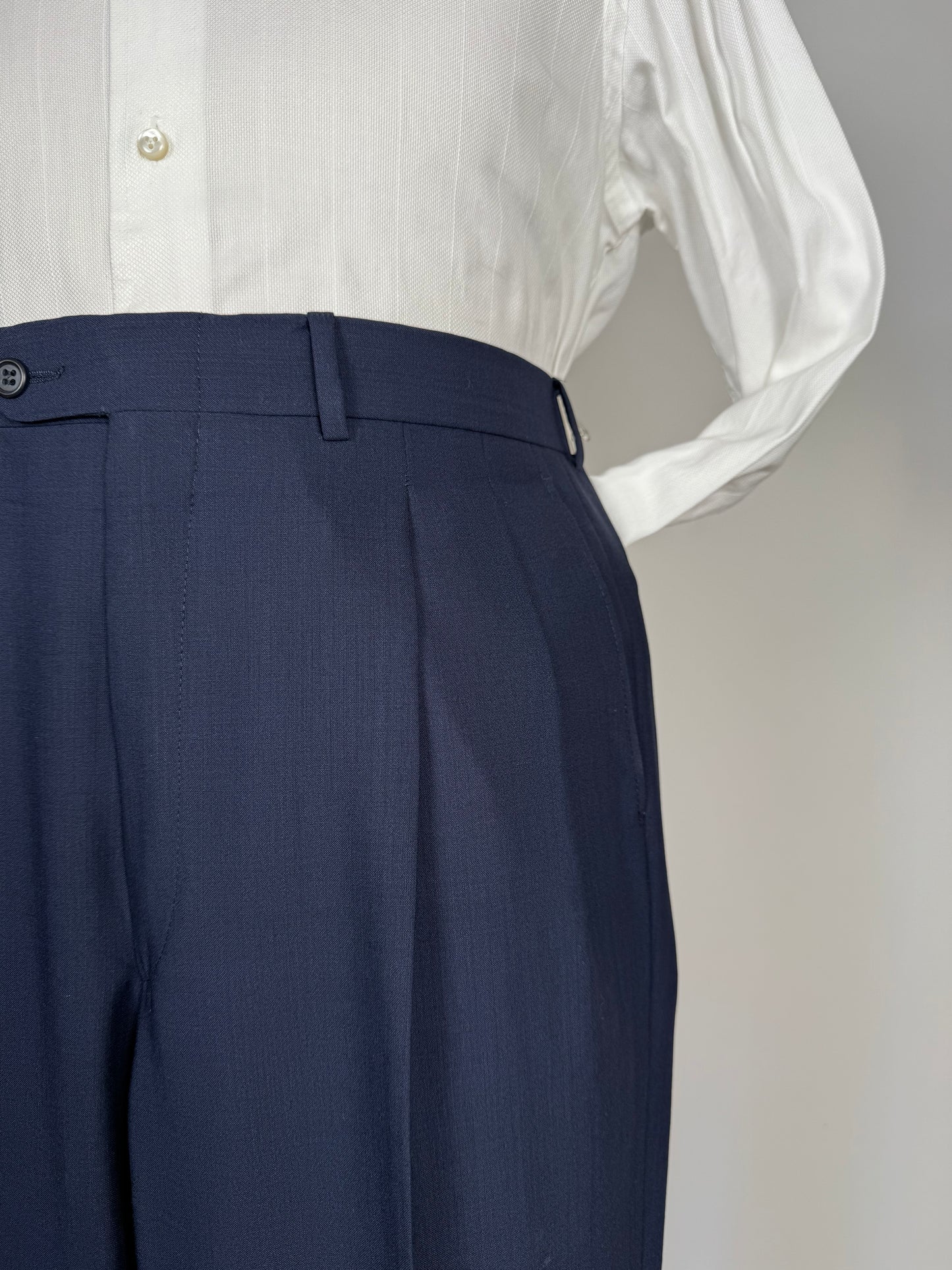 Completo fresco lana blu Trussardi anni '90 - tg. 50