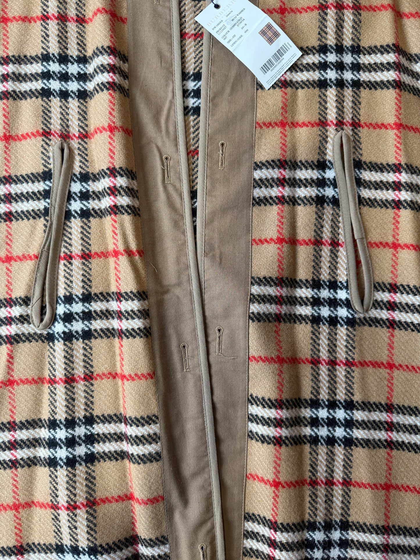 Burberry, warmer interno in pura lana per trench e impermeabili (nuovo) - tg. 50